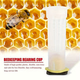 20 Sets Bee Queen Cage Rearing Cup With 99pcs Tag Stickers Beekeeping Equipment Insects Tools