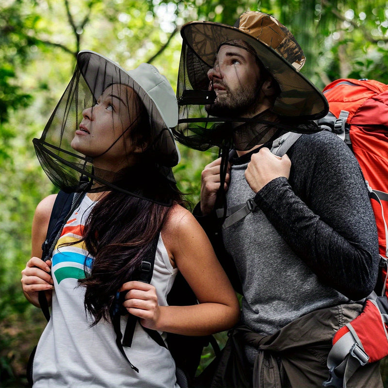 2pcs Beekeeping Hat with Mosquito Net, Bug Proof Head Net for Outdoor Activities, Beekeeping, Hiking, Gardening, Fishing, Breathable Mesh Bucket Hat, Unisex Sun Protection Hat for Men Women