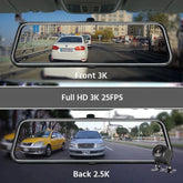 3K+2.5K DVR Mirror for 10"Dash Cam Recorder Optional Rear Camera Night Vision Hisllicon Chip GPS WIFI 24H Parking Monitor