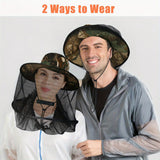 2pcs Beekeeping Hat with Mosquito Net, Bug Proof Head Net for Outdoor Activities, Beekeeping, Hiking, Gardening, Fishing, Breathable Mesh Bucket Hat, Unisex Sun Protection Hat for Men Women