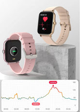 Smart Fitness Tracker Watch for Android/Ios - IP68, Heart Rate/Blood Oxygen/Sleep Monitoring, 8 Sports Modes, Breath Training, Weather Updates - 1.69-Inch Display for Men and Women (Rose Gold)