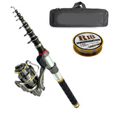 Telescopic Fishing Rod Sea Saltwater Spinning Pole Reel Combo 100M Line Full Kit