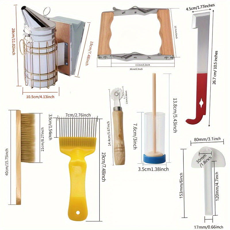 12PCS Beekeeping Supplies, Bee Keeping Starter Kit, Beekeeping Gloves, Bee Hive Equipment, Beekeeping Tools and Supplies Bee Keeping Supplies-All for Beekeepers