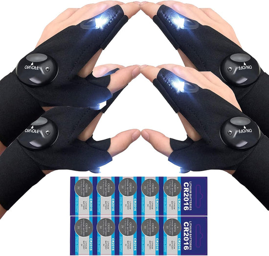 2Pcs Hands Free Flashlights, LED Flashligt Gloves, Husband Gifts, Fishing Gifts for Menfather&