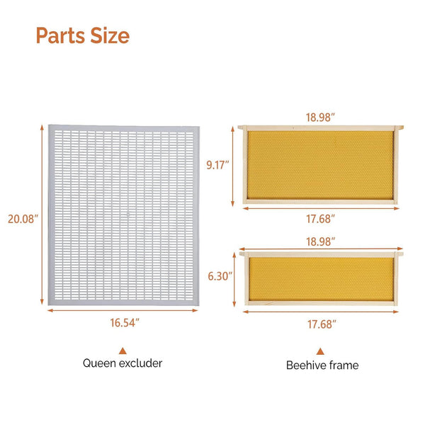 VINGLI Comprehensive Beekeeping Starter Kit - 10-Frame Hive with Wax-Enriched Frames and Ready-Made Beeswax Foundations, Triple Layer Construction for Enhanced Apiary Management