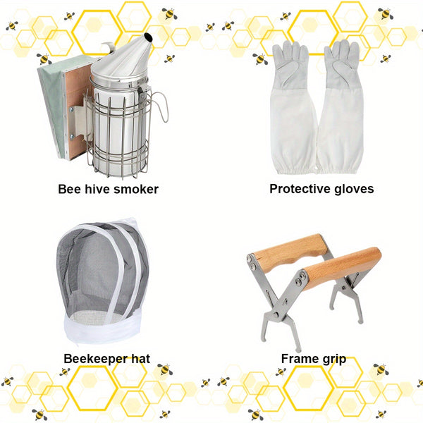 12PCS Beekeeping Supplies, Bee Keeping Starter Kit, Beekeeping Gloves, Bee Hive Equipment, Beekeeping Tools and Supplies Bee Keeping Supplies-All for Beekeepers