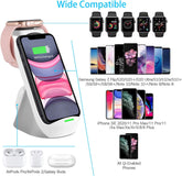 Wireless Charger 3 in 1 Fast Qi Wireless Charging Station Stand Gift for Girl Boy Adult Men Women for Apple Watch 6 SE 5 4 3 2, Airpods Pro, Iphone 15/15 Plus/15 Pro Max/14/13/13 Pro/13 Mini/12/11/X