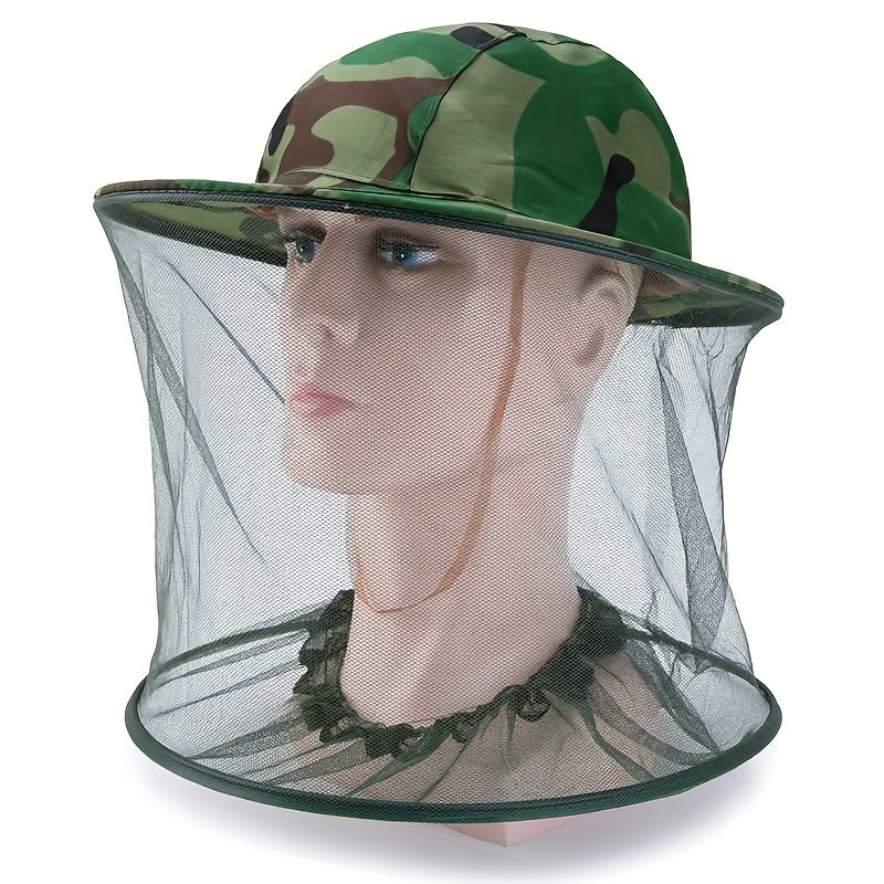 1pc Men's Simple Beekeeping Hat - Protective Bug Face Shield with Mosquito Head Net, Netting Depth for Outdoor Use