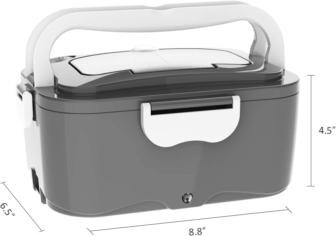 Electric Lunch Box,Portable Food Warmer Heater 110V for Home/Office Use Portable Food Warmer Heater with Removable 304 Stainless Steel Container and Free Spoon & Fork(Black) (Grey)