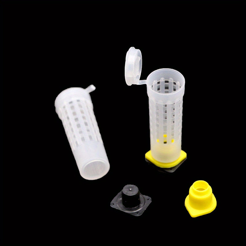 10pcs Beekeeping Bee Plastic Queen Rearing Cage Cup Box Protection Cover Catcher Protective Base Bees Tools Supplies Equipment