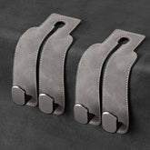 Universal Metal Car Seat Headrest Hook 2 in 1 Soft Leather Car Seat Back Hook for Purse Bag Backpack Double Hook Car Seat Hanger