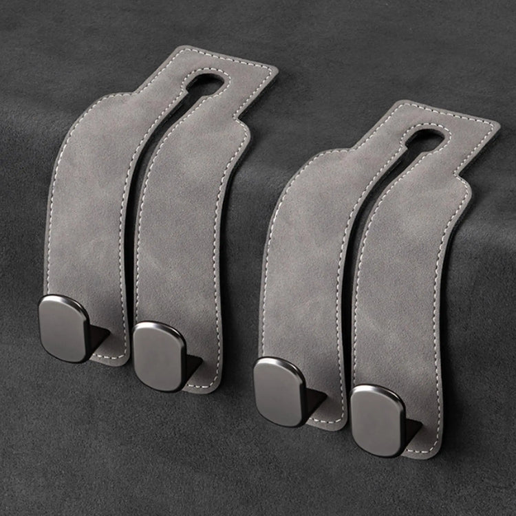 Universal Metal Car Seat Headrest Hook 2 in 1 Soft Leather Car Seat Back Hook for Purse Bag Backpack Double Hook Car Seat Hanger