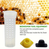 20 Sets Bee Queen Cage Rearing Cup With 99pcs Tag Stickers Beekeeping Equipment Insects Tools