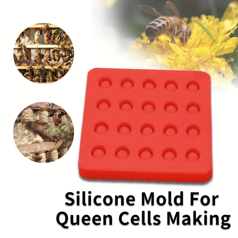 1pc Silicone Queen Cup Mold, 20 Holes, Non-Electric Beekeeping Queen Bee Rearing Tool, Durable Beekeeping Supplies