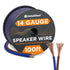 14 Gauge Speaker Wire 100 Ft Cable, 14 AWG Speaker Wire Cable, True Spec Soft Touch Cables | Great Use for Car Audio, Stereos, Home Theater Speakers, Surround Sound