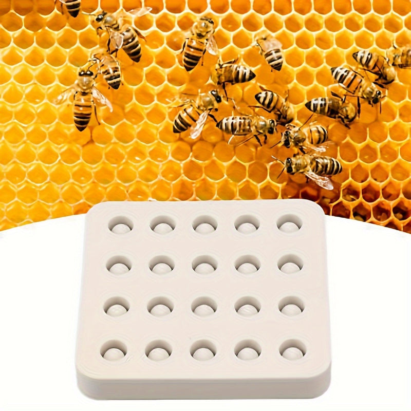 1pc Silicone Queen Cup Mold, 20 Holes, Non-Electric Beekeeping Queen Bee Rearing Tool, Durable Beekeeping Supplies
