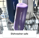 Bottle with Chug Lid & Straw Lid - Insulated Stainless Steel Water Bottle with Leak-Proof Lids - Dishwasher-Safe Reusable Bottle & Lids - Durable Bottle, 2 Straws & 2 Lids - 24 Oz, Cobalt