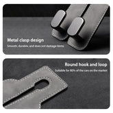 Universal Metal Car Seat Headrest Hook 2 in 1 Soft Leather Car Seat Back Hook for Purse Bag Backpack Double Hook Car Seat Hanger